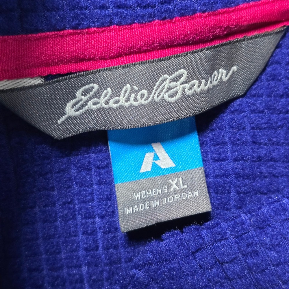 Eddie‎ Bauer Womens XL Blue Quarter Zip Pullover Long Sleeve Athletic Top - Picture 5 of 8